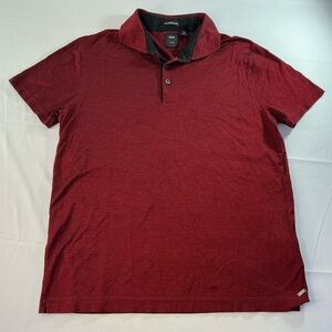 Boss Men's Maroon Polo with Contrast Collar